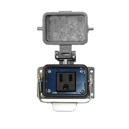 Automation Systems Interconnect Waterproof Panel Interface Connector With A Single 120V Receptacle, Aluminum Housing, Locking Cover RAI-SAC